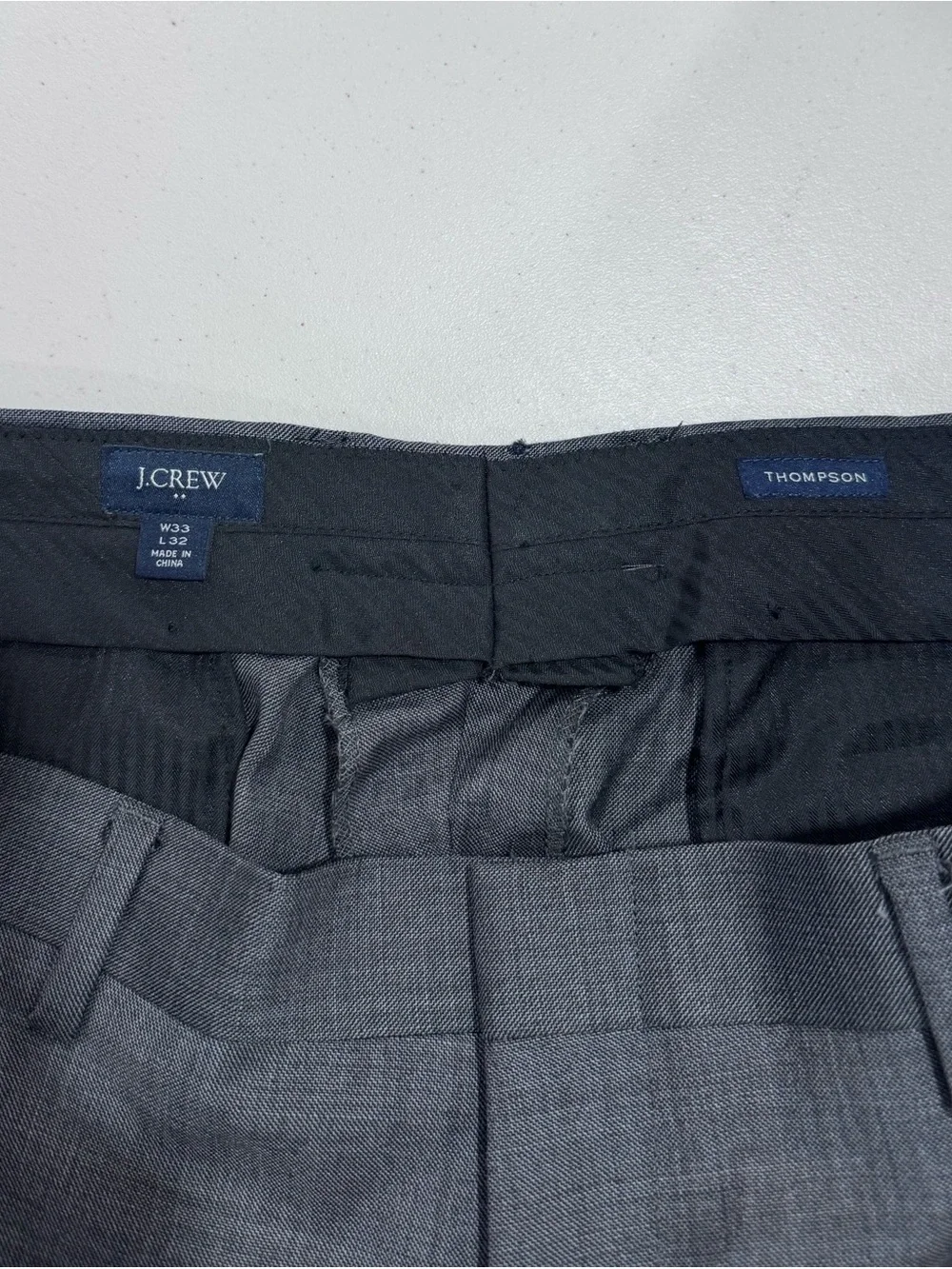 J.Crew Men Thompson Suit Grey Wool Suit Jacket 40L Trouser 33x32